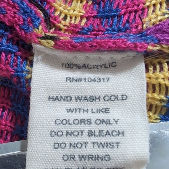 Derek Heart Mini Skirt Sweater Knit Colorful Geometric Pattern Party Medium - Picture 4 of 4